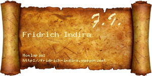 Fridrich Indira névjegykártya